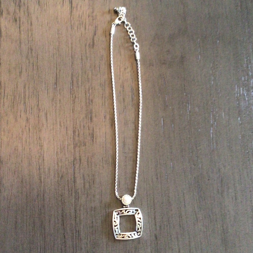 Brighton Silver Open Square Pendant Necklace